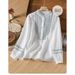 Embroidered Linen Blend Shirt – Long Sleeve Mandarin Collar Blouse (M-XXXL, 85% Cotton + Linen, Boho Embroidery, Relaxed Fit)_ecoleips.com