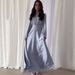 Women's Flowy Long-Sleeve Dress With Elastic Waist – Breathable Knit Fabric, Solid Color Maxi Dress For Summer, Boho & Vacation Style_ecoleips.com