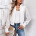 Autumn/Winter Elegant Women's Lace Patchwork Hollowed Out Textured Fabric Casual Baseball Jacket_ecoleips.com
