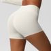 K Solid Color High-Waist Fitted Tummy Control Yoga Shorts Running Fitness Sports 3/4 Leggings For Women_ecoleips.com