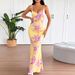 AD175 European And American Style Ins Fashion Digital Print Sexy Backless V-neck Bodycon Dress_ecoleips.com