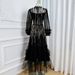 Women's Clothing Luxury Banquet Evening Dress Puffy Dress Spring And Summer Mesh Gauze Heavy Sequins Fungus Perspective Dress_ecoleips.com