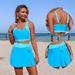 Women's Clothing Two Piece Swimsuit Color Block Design With Skirt And Pockets Bikini Set For Sexy Vacation Style_ecoleips.com