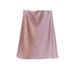 Elegant High-Waisted French Style Acetate Satin Midi Skirt Slim Fit A-Line Short Skirt for Women Unique Summer 2026 Fashion_ecoleips.com