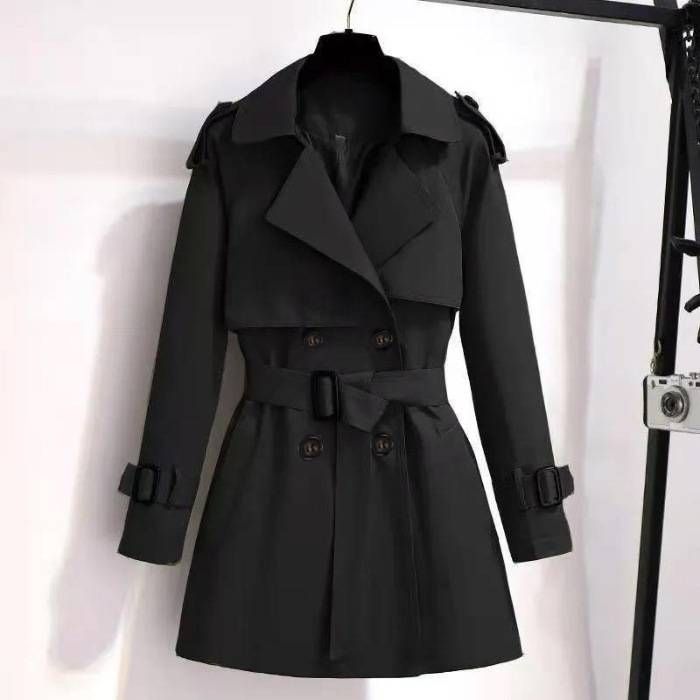 New Style Windbreaker For Women Korean Style Medium And Long Style Small Chic Design High End Early Autumn And Winter Jacket Coat_ecoleips.com