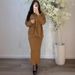 Women's Autumn Knit Sweater Dress Wrap Belted Long Sleeve Tunic Top Slim Fit Stretchy Polyester Spandex Casual Outfit_ecoleips.com