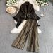 Trendy Autumn/Winter Set | Gold-Trimmed Cape Jacket & Wide-Leg Pants | Chic Two-Piece Outfit_ecoleips.com