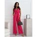 High Waisted Commuter Slim Waist Tie Jumpsuit Trousers For Women Style New Fashion_ecoleips.com