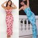2025 Autumn Winter New Women's Mesh Camisole Floral Lined Long Skirt Set_ecoleips.com