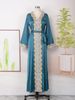Women's Clothing Muslim Temperament New Women's Clothing Hot Diamond Long Sleeve V Neck Large Swing Dress Ins_ecoleips.com