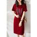 A Summer Loose And Trendy Printed Korean-style Simple And Casual Round-neck Dress For Pregnant Women_ecoleips.com