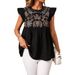 Women's Ethnic Style Short Shirt Embroidered Top With Flutter Sleeves New_ecoleips.com