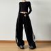 Women's Clothing Autumn And Winter Loose Slimming Sports Pants High Waist Drawstring Design Casual Lengthened Drawstring Wide Leg Sweatpants_ecoleips.com