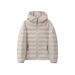 Women's Lightweight Hooded Down Jacket With 90% White Duck Feather Filling, Slim Fit Short Puffer Coat For Students, Unisex Winter Outerwear_ecoleips.com