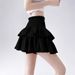2026 Spring Autumn Women White High Waist Puff Skirt Elegant Ballet Cake Mini Skirt_ecoleips.com