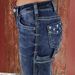 Stretch Embroidered Flared Jeans Mid Rise Denim Trousers With PocketsVCasual Cotton Jeans For Women_ecoleips.com