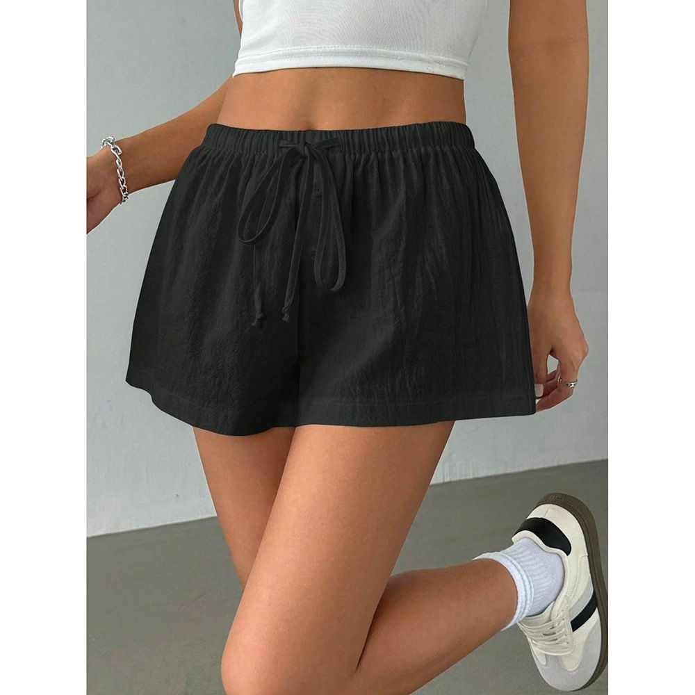 Casual For Women Summer New Drawstring Solid Color Shorts Versatile_ecoleips.com