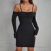 WG126 European And American Women's Fashion Cross-border Sexy Hot Girl Strapless Off-shoulder Ruched Bodycon Long-sleeve_ecoleips.com