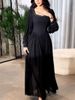 Elegant High-Waist Beaded Pearl Chiffon Evening Dress – Sexy & Glamorous, Perfect For Banquets & Parties_ecoleips.com