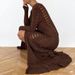 K European And American Sexy Girl Long Hollow-out Knit Jacket With Design Flair, Ruffles, And A Lazy Style, Featuring Flared Sleeves For Women_ecoleips.com