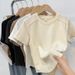 Women's Clothing Retro Shoulder Fishbone Short Sleeved T Shirt For Women In Summer Hot Girl Shirt Slim Short Top Bottom Trend_ecoleips.com