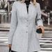 Women's Casual Long Sleeve Notched Collar Button Coat – Solid Color Wool Blend Trench Coat For Elegant & Urban Style_ecoleips.com