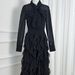 French Court Style Polka Dot Fishtail Wave Skirt Heavy Duty Slimming Ruffle Hem Waist Cinching Scarf Collar Dress For Women_ecoleips.com