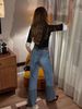 New Women's Clothing Style Faux Two Piece Elegant Shirt Collar Mid Length Sleeve Top, Fashionable, Versatile, Casual, Slim Fitting T Shirt_ecoleips.com