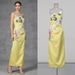 Women's Clothing Retro Bright Yellow Strapless Long Dress Three Dimensional Floral Embroidery Women's Dress Spring_ecoleips.com