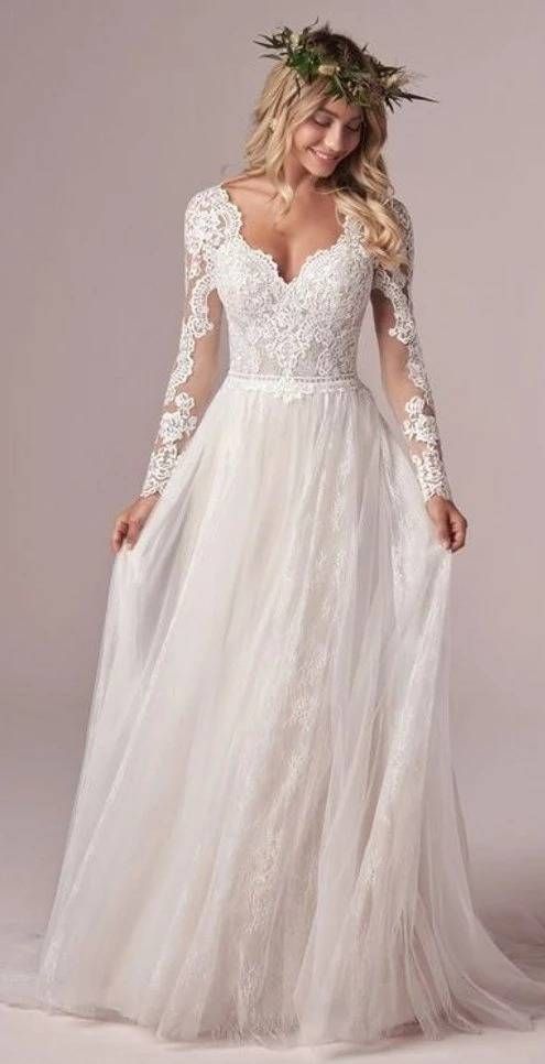 Women's Clothing New Bride Simple Deep V Neck Large Backless Travel Photography Small Tail Soft Yarn Lace Slim_ecoleips.com