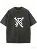 Women's Retro Vintage Wash Tee, Loose Fit Streetwear Daily Wear Top_ecoleips.com