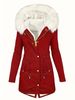 Winter Zip-Up Hooded Coat With Faux Fur Trim, Long Parka Jacket For Women & Men, Warm Polyester Cotton Filling, Multiple Colors & Sizes_ecoleips.com