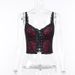 Women's Dark Style Camisole Early Spring New Lace Trim Backless Tie up Vest Top_ecoleips.com