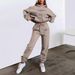 Women's Clothing Letter Printing Hooded Sweatshirt Fashion Casual Fleece Trousers Suit_ecoleips.com
