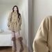 Elegant Khaki Wool Blend Coat For Women – Loose Fit High Neck Long Sleeve Trench Coat With Belt Detail, Korean Style Winter Outerwear_ecoleips.com