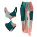 Women's Clothing Color Block One Piece Bikini Set Mesh Skirt Sexy Vacation Swimsuit_ecoleips.com