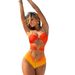 Women's Clothing new sexy backless bikinis hollow fixed plate gradient printing one piece swimsuit female_ecoleips.com