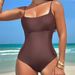 Women's Clothing Slimming One Piece Swimsuit Solid Color Sexy Beach Bikini For Hot Spring_ecoleips.com