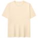 Women's Clothing Retro Pure Cotton Short Sleeved T Shirt High Street Fashion Brand Drop Shoulder Ami Khaki Wide Version Bottom_ecoleips.com
