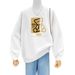 Women's Fleece Lined Crew Neck Sweatshirt plus Size Hong Kong Style Retro Thickened Top for Autumn Winter Spring New Arrival_ecoleips.com