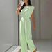 2026 Summer New Cross-Border European And American Fashion Elegant Commuting Solid Color Round Neck_ecoleips.com