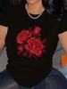 Simple Printed T-shirt, Various Printed Women's Tops, Summer Casual Comfortable T-shirt, Women's Tops_ecoleips.com