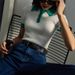 Women's Clothing Summer Sexy Navel Baring Lapel Tops For Women Contrasting Tight Short Sleeved Knitted Sweaters_ecoleips.com