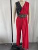 Women's Clothing Long Sleeve Lace Lace Waisted Two piece Jumpsuit_ecoleips.com