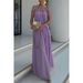 Women's Clothing Casual Drawstring Multi Color Dress Vacation Loose Fashion Dress_ecoleips.com