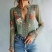 Women's Elegant V Neck Long Sleeve Printed Shirt Solid Color Spring Autumn High Quality Luxury Top For Everyday Wear And Commute_ecoleips.com