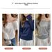 Women's Off-Shoulder Long Sleeve T-Shirt Loose Fit Sophisticated Style Early Spring Autumn Outer Layer Top_ecoleips.com