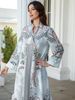 Cross-Border Muslim Women's Long Robe, Printed Rhinestone Beaded Arabic Dress Abayas, Elegant Loose-Fitting Long Sleeve All-Season Garment_ecoleips.com