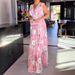 2026 European And American Foreign Trade Women's Summer New Fashion Off-shoulder Backl Printed Chiffon_ecoleips.com