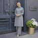 Modest Set Modest Muslim Women's Outfit – Printed Loose Tunic & Wide Leg Pants Set Cotton Blend Hijab-Friendly Lounge Wear For Home & Office_ecoleips.com